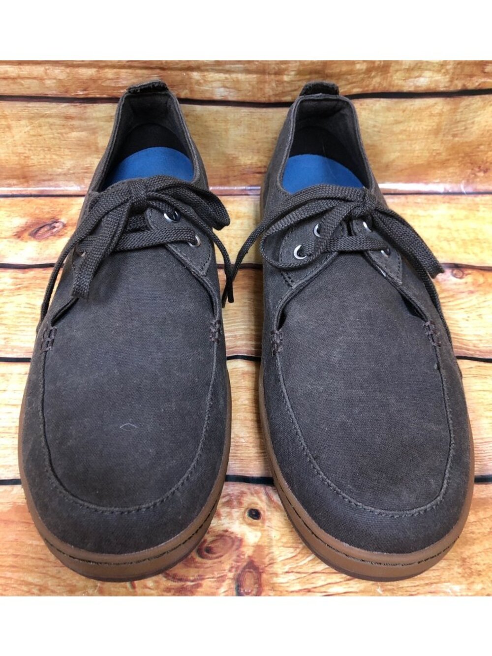 LL Bean Mens 12 M Campside 2 Eye Canvas Brown Sneaker 505999 - Picture 1 of 10